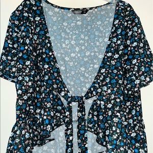 Peplum wrap crop top